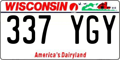 WI license plate 337YGY