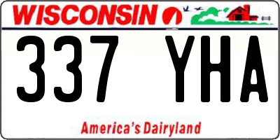 WI license plate 337YHA