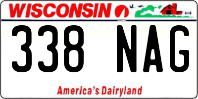 WI license plate 338NAG