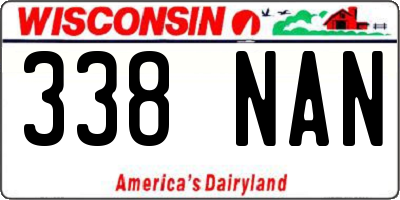 WI license plate 338NAN