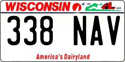 WI license plate 338NAV