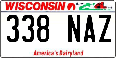 WI license plate 338NAZ