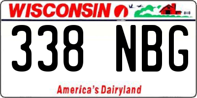 WI license plate 338NBG
