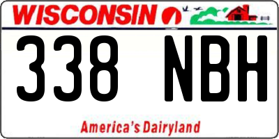 WI license plate 338NBH