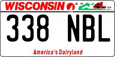 WI license plate 338NBL