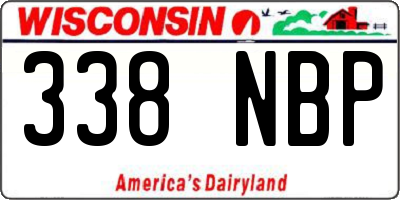 WI license plate 338NBP