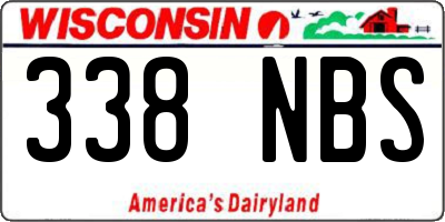 WI license plate 338NBS