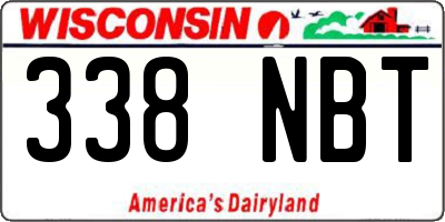 WI license plate 338NBT