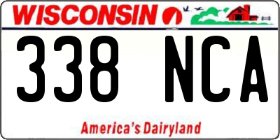 WI license plate 338NCA