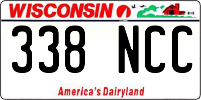 WI license plate 338NCC