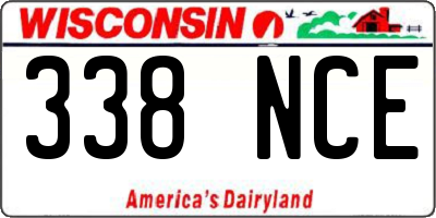 WI license plate 338NCE