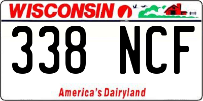 WI license plate 338NCF