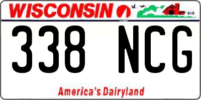 WI license plate 338NCG