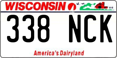 WI license plate 338NCK