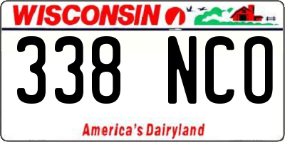 WI license plate 338NCO