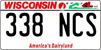WI license plate 338NCS