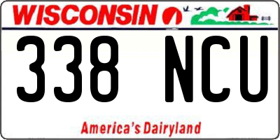 WI license plate 338NCU