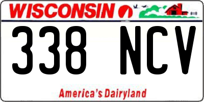 WI license plate 338NCV