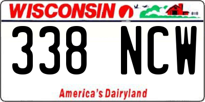 WI license plate 338NCW