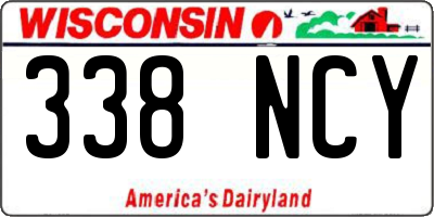 WI license plate 338NCY