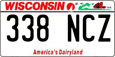 WI license plate 338NCZ