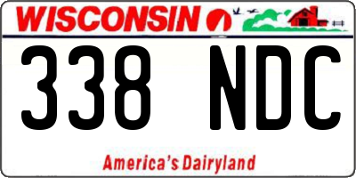 WI license plate 338NDC