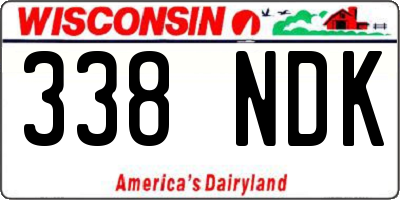 WI license plate 338NDK