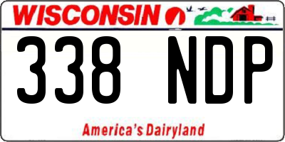 WI license plate 338NDP