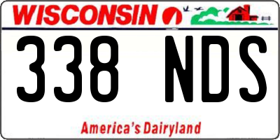 WI license plate 338NDS