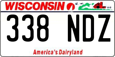 WI license plate 338NDZ