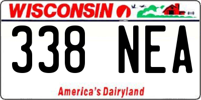 WI license plate 338NEA