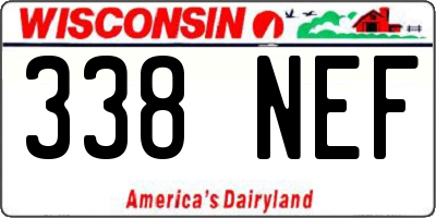 WI license plate 338NEF