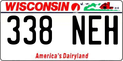 WI license plate 338NEH