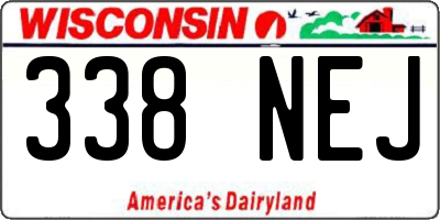 WI license plate 338NEJ