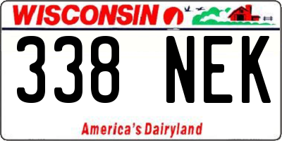 WI license plate 338NEK