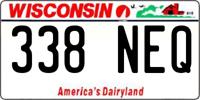 WI license plate 338NEQ