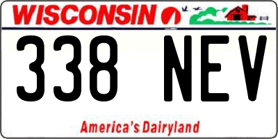 WI license plate 338NEV