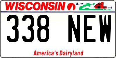 WI license plate 338NEW
