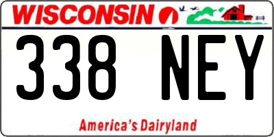 WI license plate 338NEY