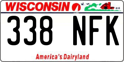 WI license plate 338NFK