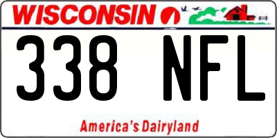 WI license plate 338NFL