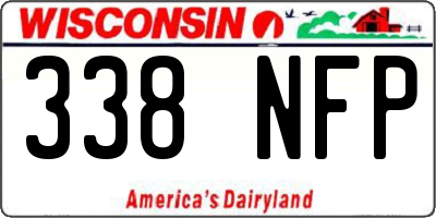 WI license plate 338NFP