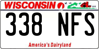 WI license plate 338NFS