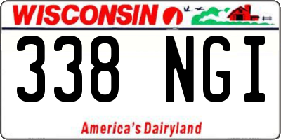 WI license plate 338NGI