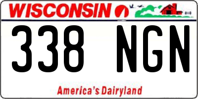 WI license plate 338NGN