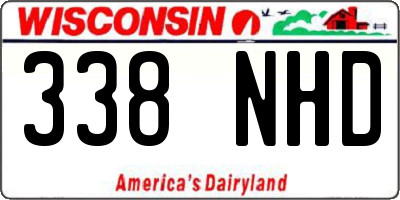 WI license plate 338NHD