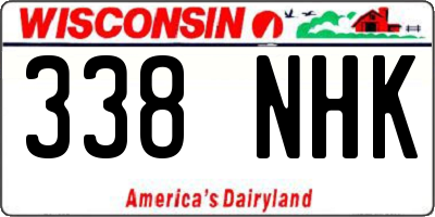 WI license plate 338NHK