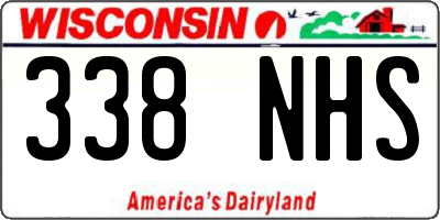WI license plate 338NHS