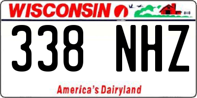 WI license plate 338NHZ