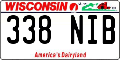WI license plate 338NIB